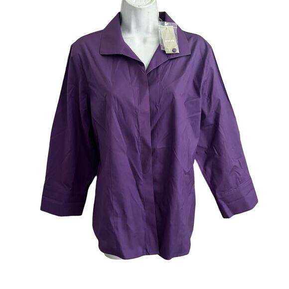 Chico’s Button Down Blouse Shirt Women’s Medium NEW - Picture 1 of 9